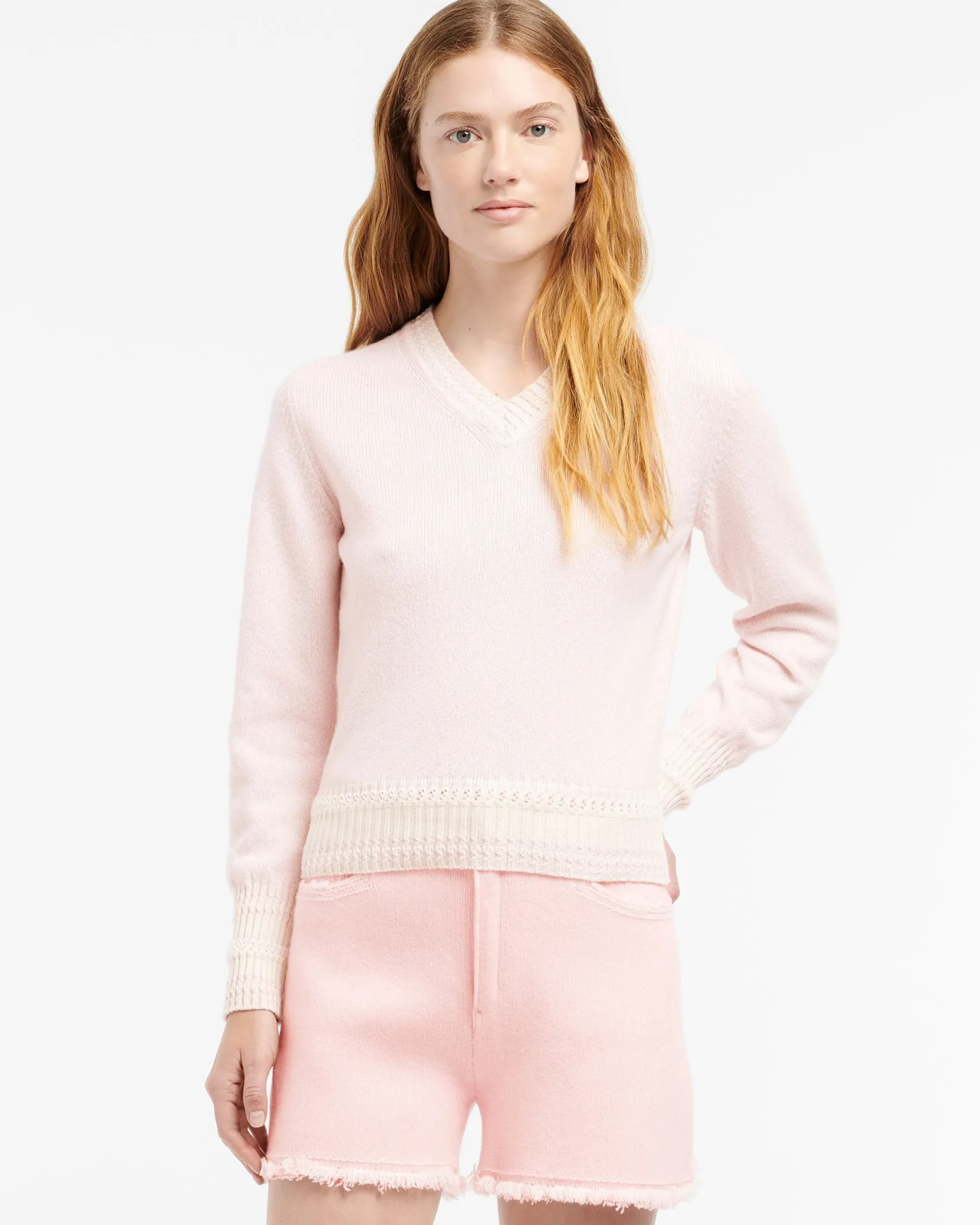 Women Barrie Cashmere V-neck jumper