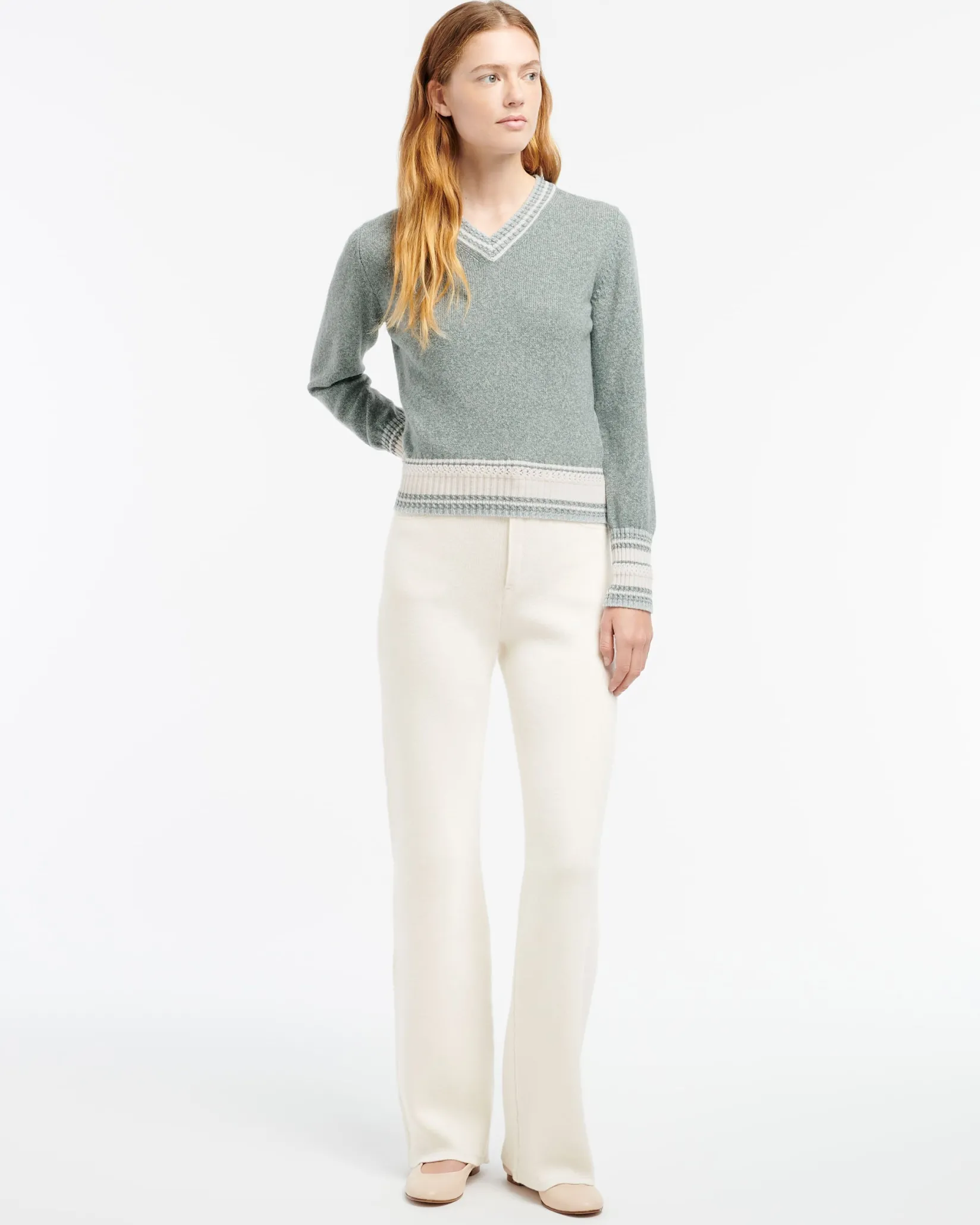 Women Barrie Cashmere V-neck jumper