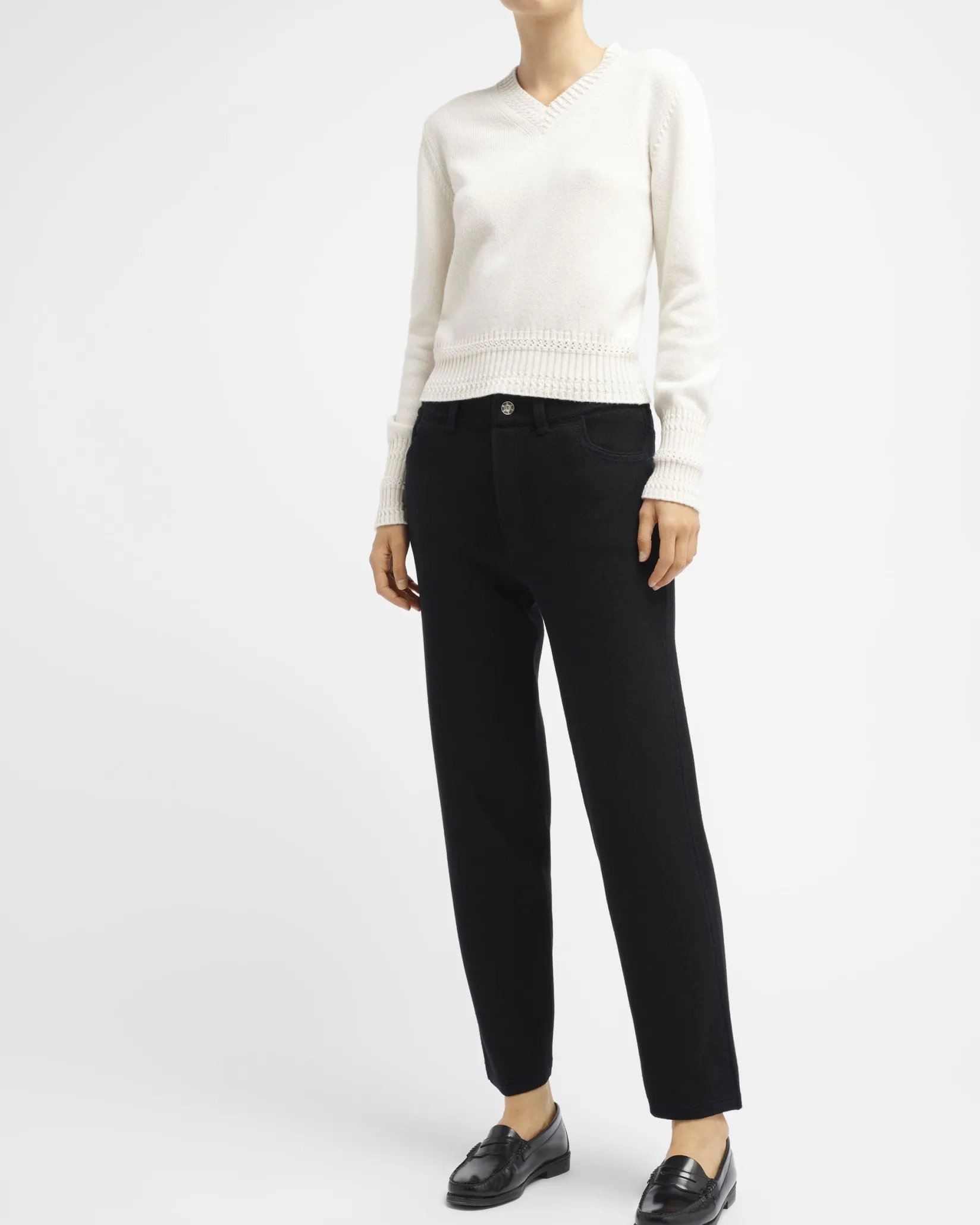 Women Barrie Cashmere V-neck jumper
