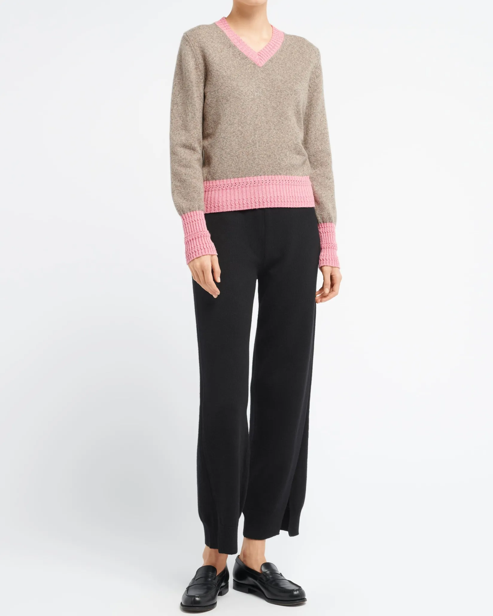 Women Barrie Cashmere V-neck jumper