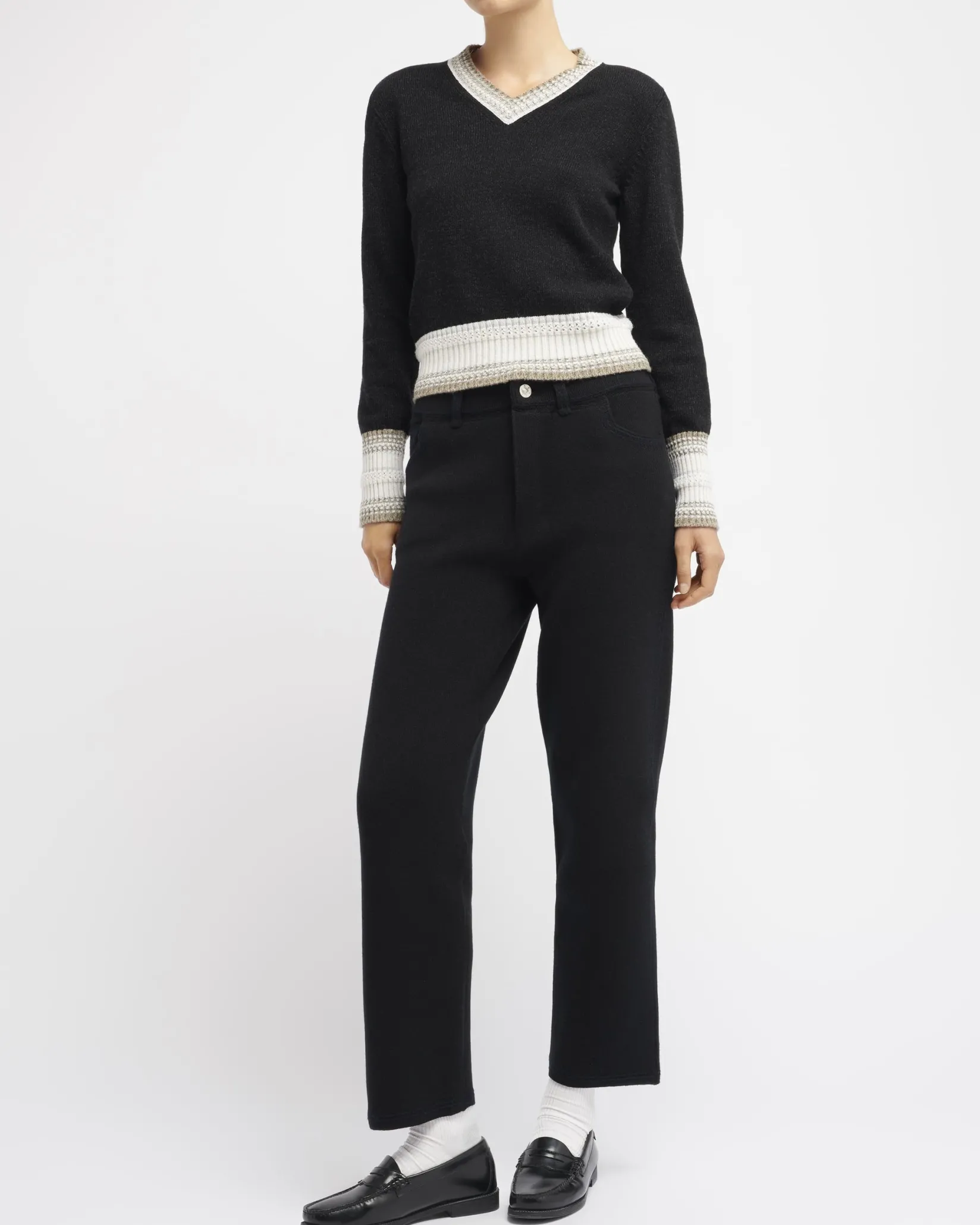 Women Barrie Cashmere V-neck jumper