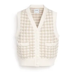 Women Barrie Cashmere waistcoat with a gingham motif