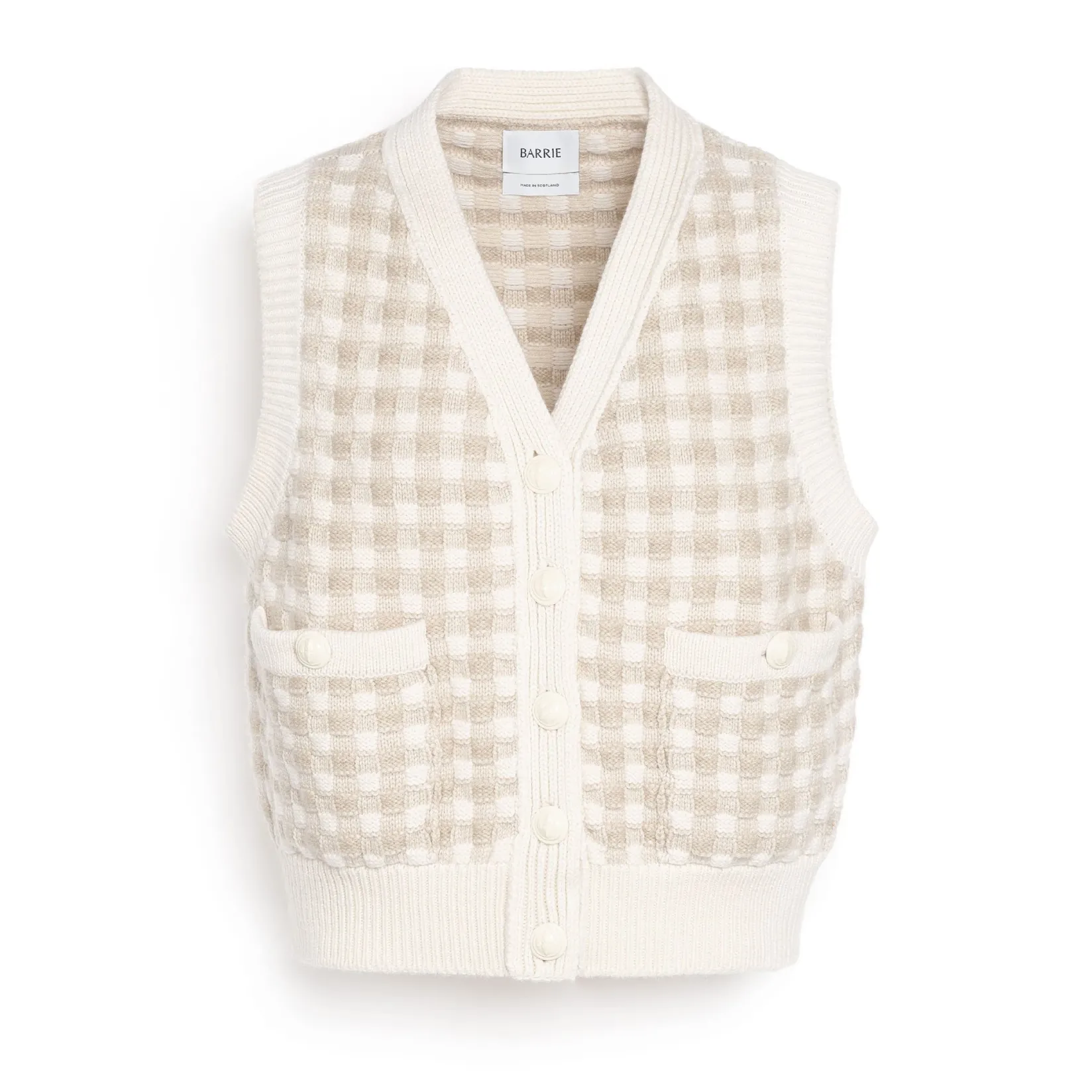 Women Barrie Cashmere waistcoat with a gingham motif