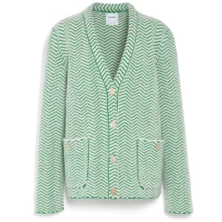 Women Barrie Cashmere, wool and silk tailored jacket with a chevron motif