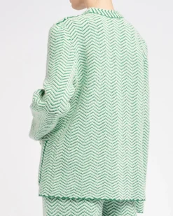Women Barrie Cashmere, wool and silk tailored jacket with a chevron motif