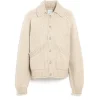 Barrie Chunky cashmere cardigan with polo collar and gold buttons