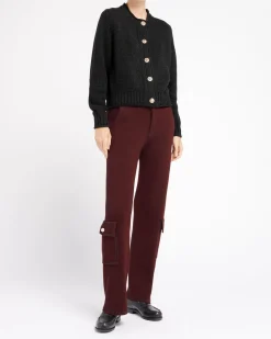 Women Barrie Chunky cashmere cardigan with gold buttons