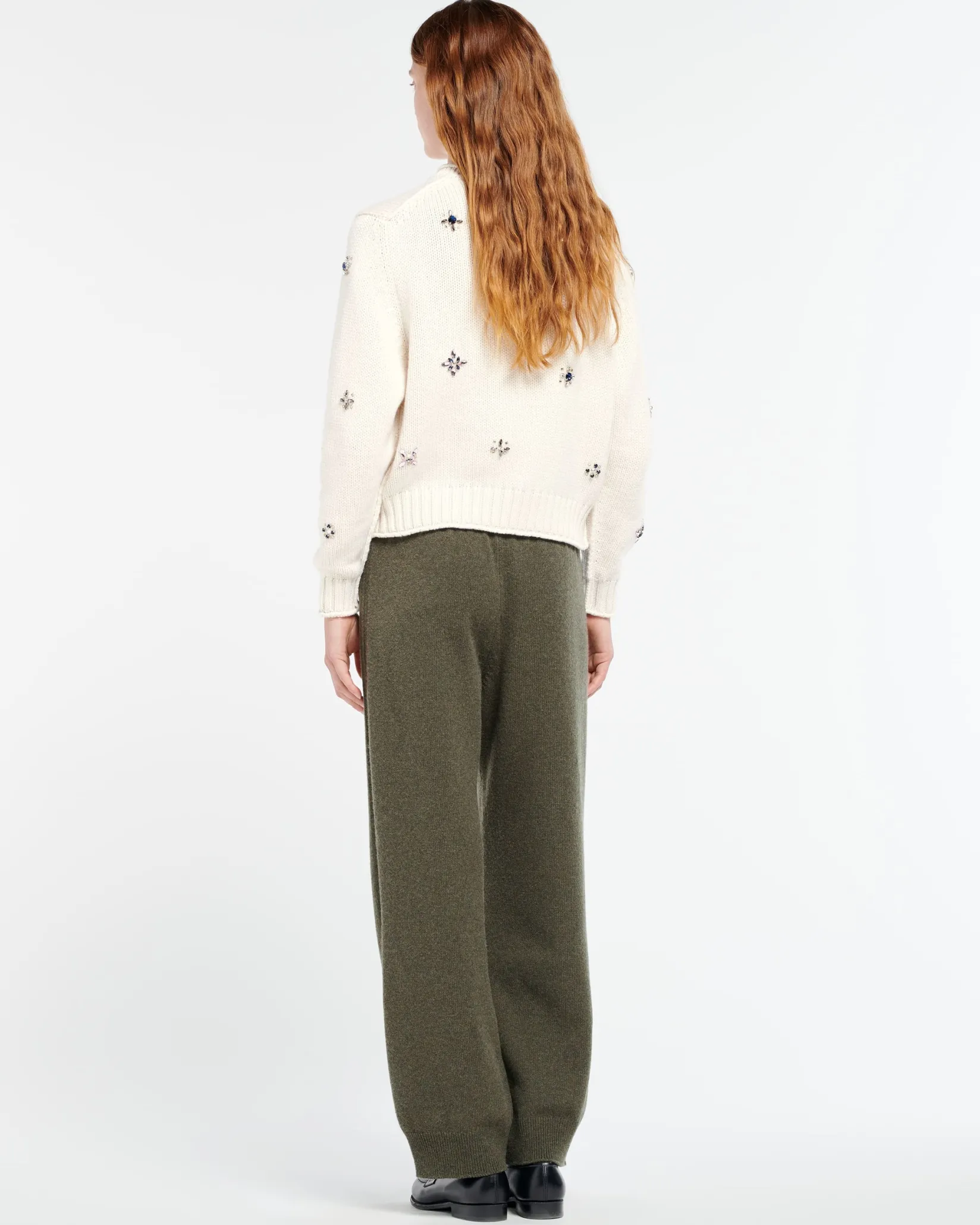 Women Barrie Chunky cashmere cardigan with gold buttons with embroidery