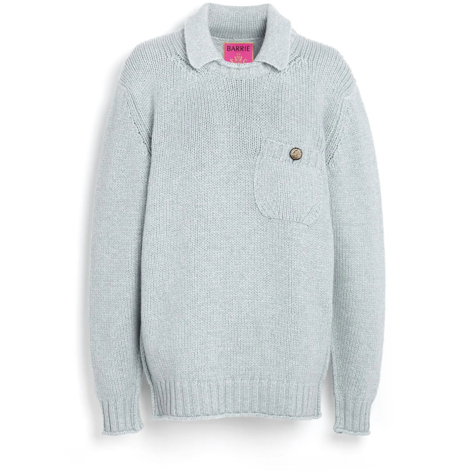 Women Barrie Chunky cashmere jumper with polo shirt collar