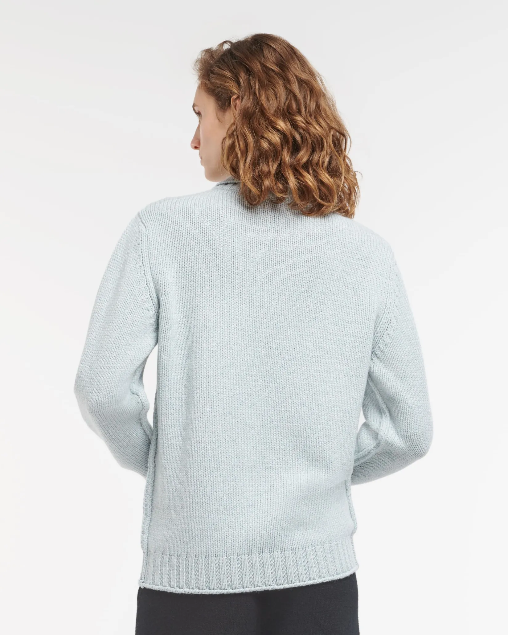 Women Barrie Chunky cashmere jumper with polo shirt collar