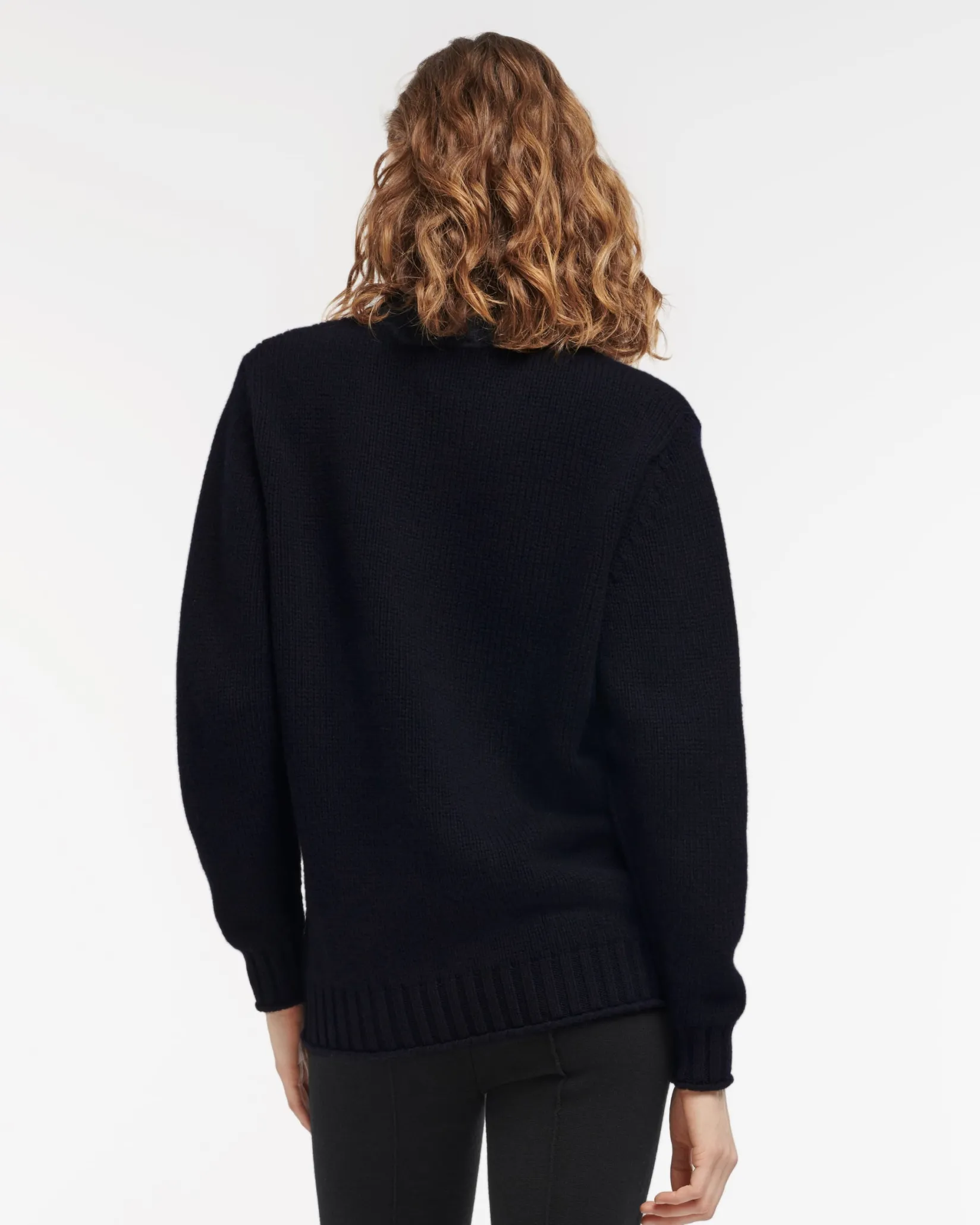 Women Barrie Chunky cashmere jumper with polo shirt collar