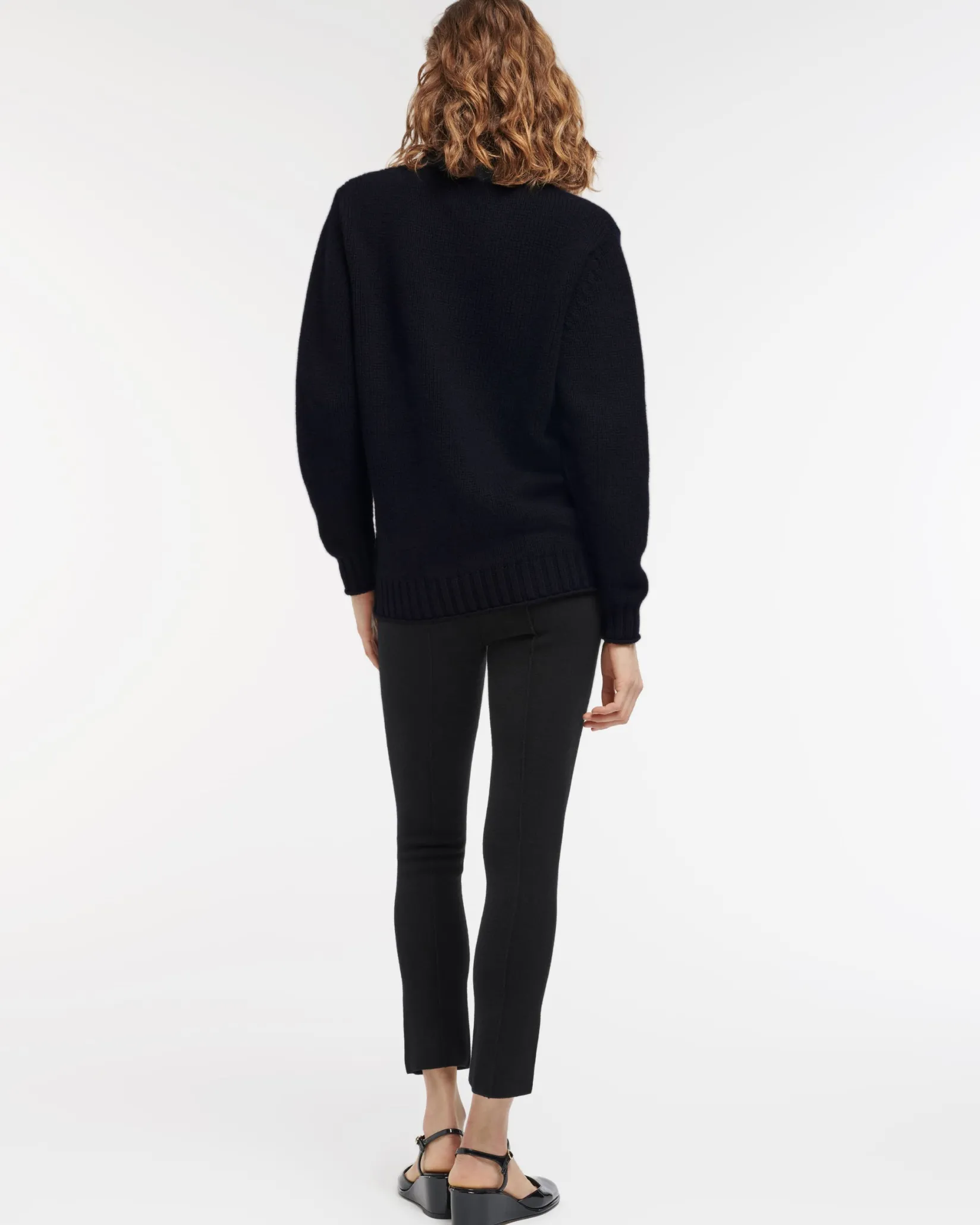 Women Barrie Chunky cashmere jumper with polo shirt collar