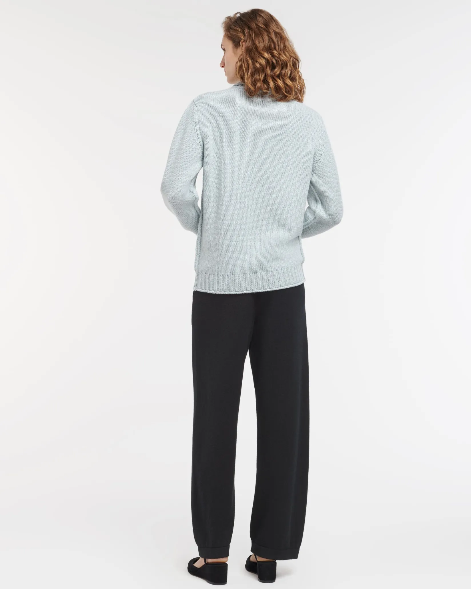 Women Barrie Chunky cashmere jumper with polo shirt collar