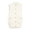 Women Barrie Chunky sleeveless cardigan with gold buttons