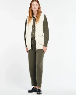 Women Barrie Chunky sleeveless cardigan with gold buttons
