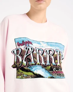 Women Barrie Cotton sweatshirt with cashmere Greetings patch