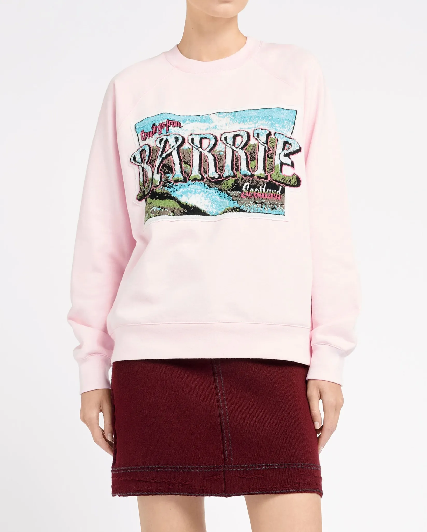 Women Barrie Cotton sweatshirt with cashmere Greetings patch