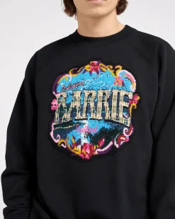 Women Barrie Cotton sweatshirt with cashmere Greetings patch