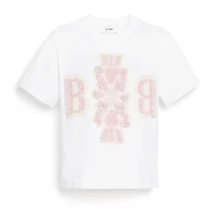 Women Barrie Cropped T-shirt with logo cashmere patch