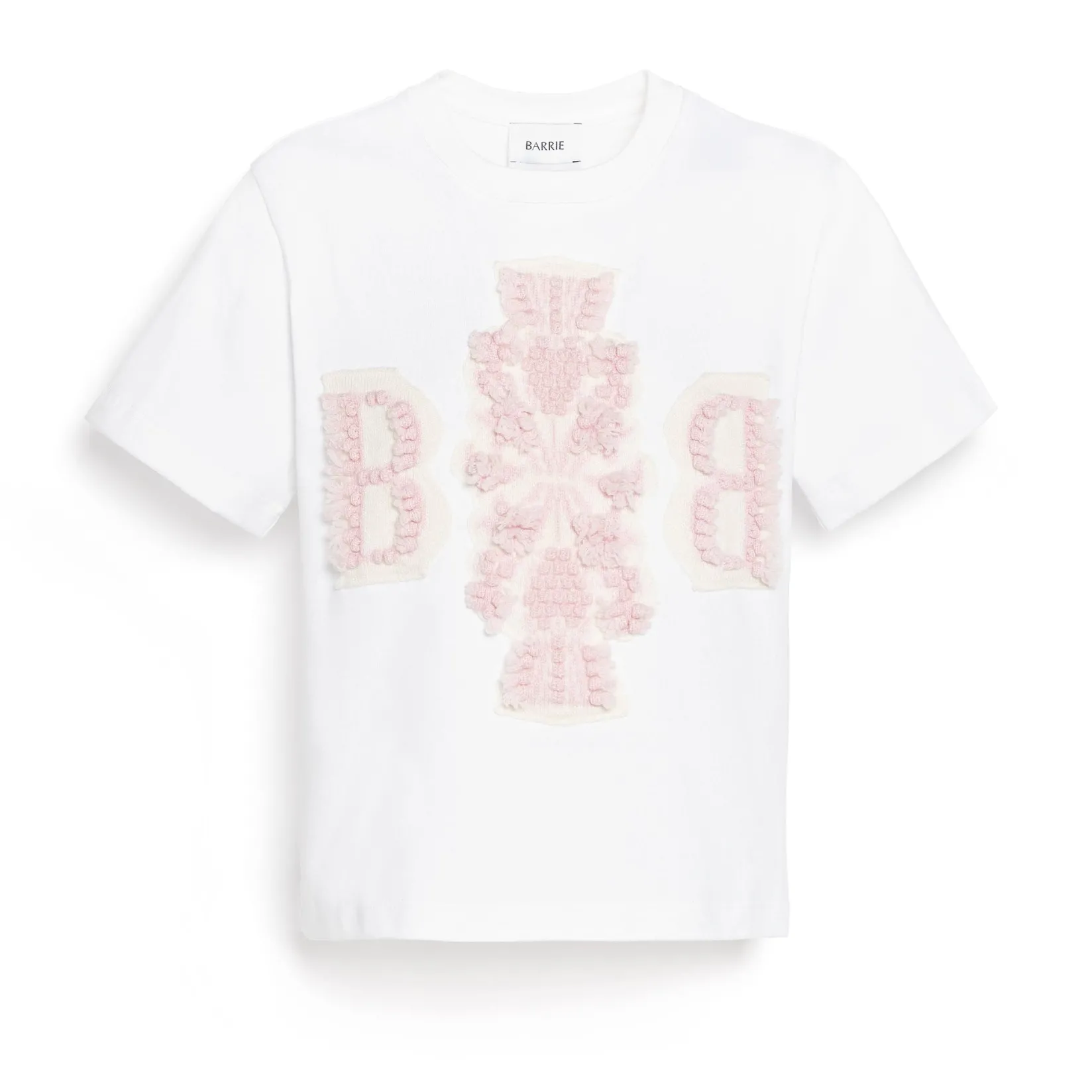 Women Barrie Cropped T-shirt with logo cashmere patch
