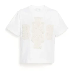 Women Barrie Cropped T-shirt with logo cashmere patch
