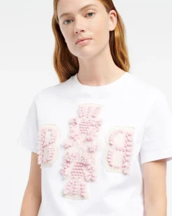 Women Barrie Cropped T-shirt with logo cashmere patch