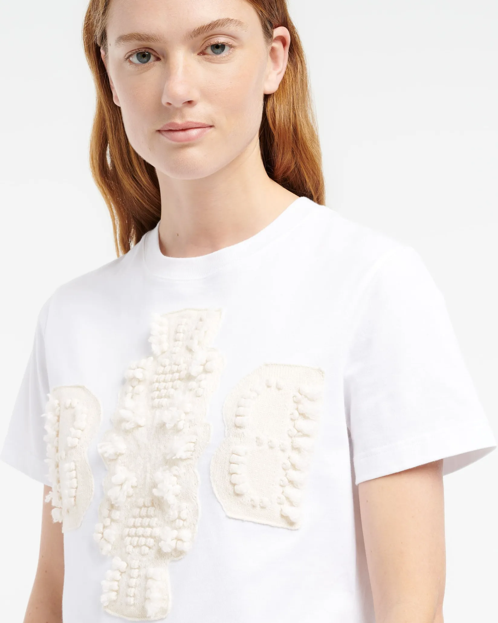 Women Barrie Cropped T-shirt with logo cashmere patch