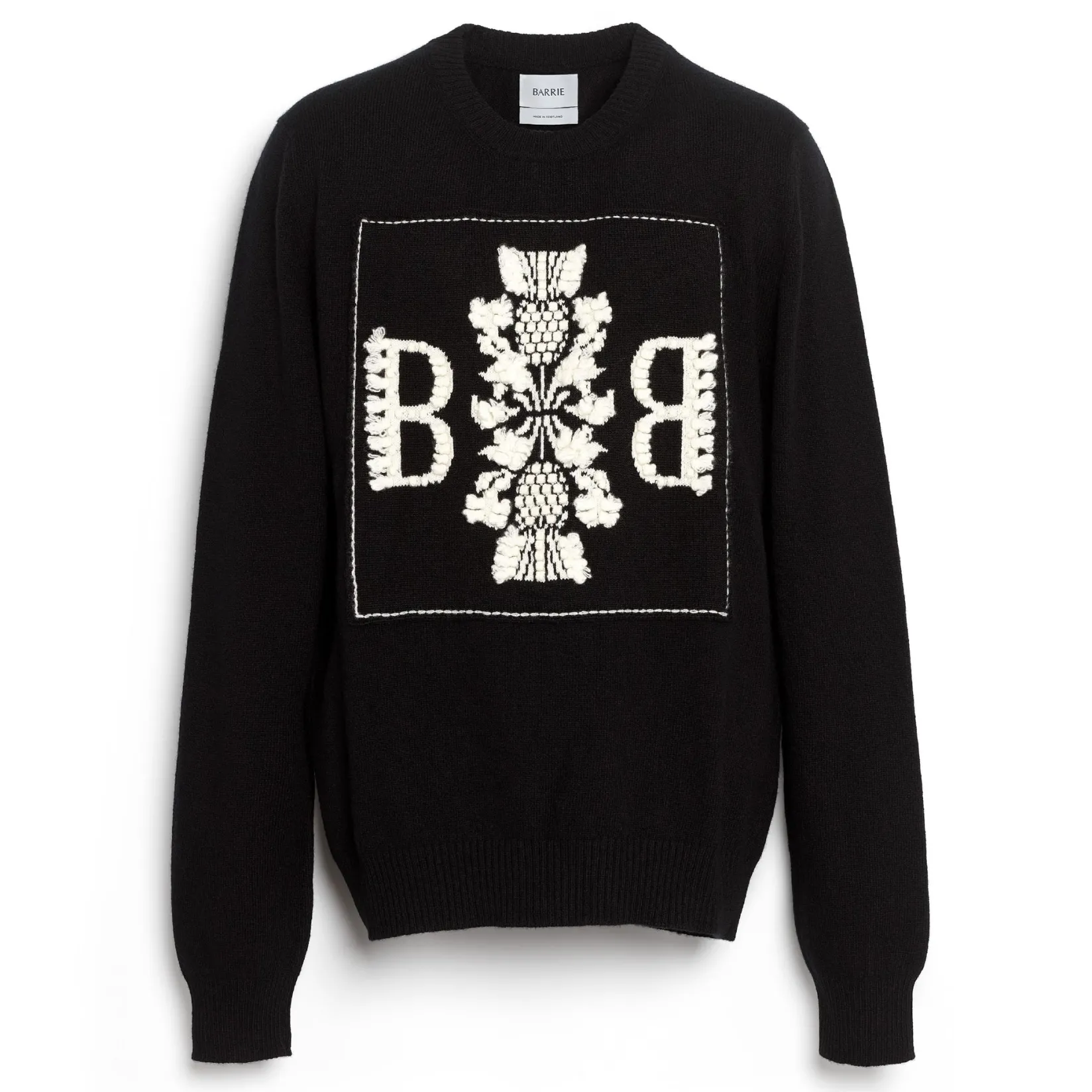 Barrie 3D cashmere logo round-neck jumper