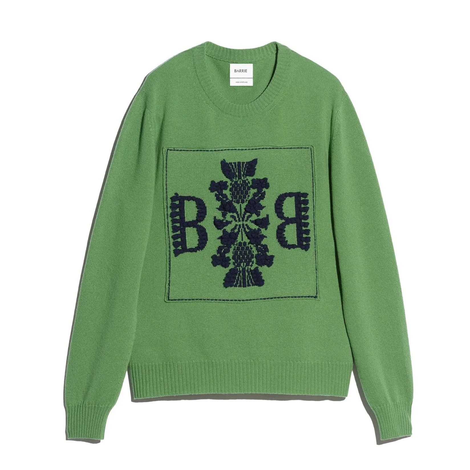 Barrie 3D cashmere logo round-neck jumper