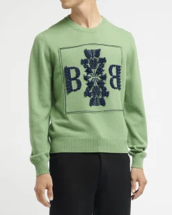 Barrie 3D cashmere logo round-neck jumper
