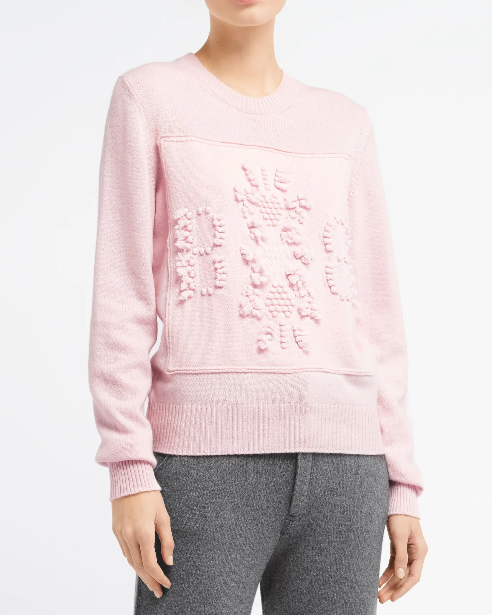 Women Barrie 3D cashmere logo round-neck jumper