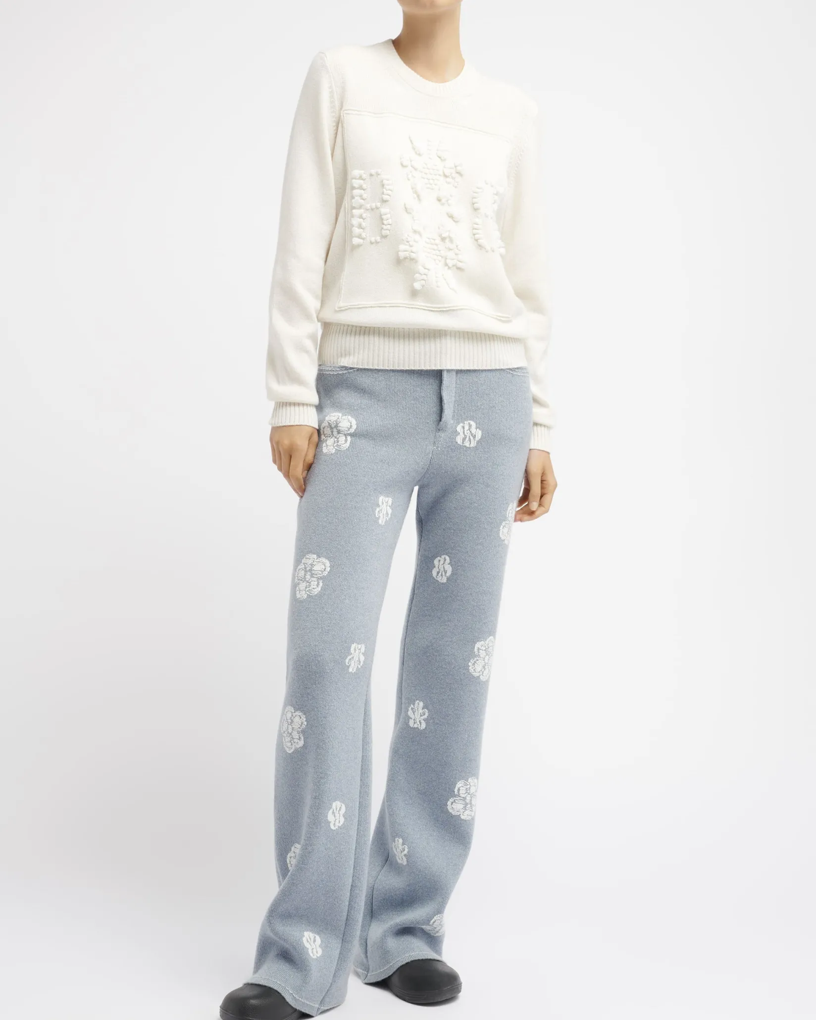 Women Barrie 3D cashmere logo round-neck jumper