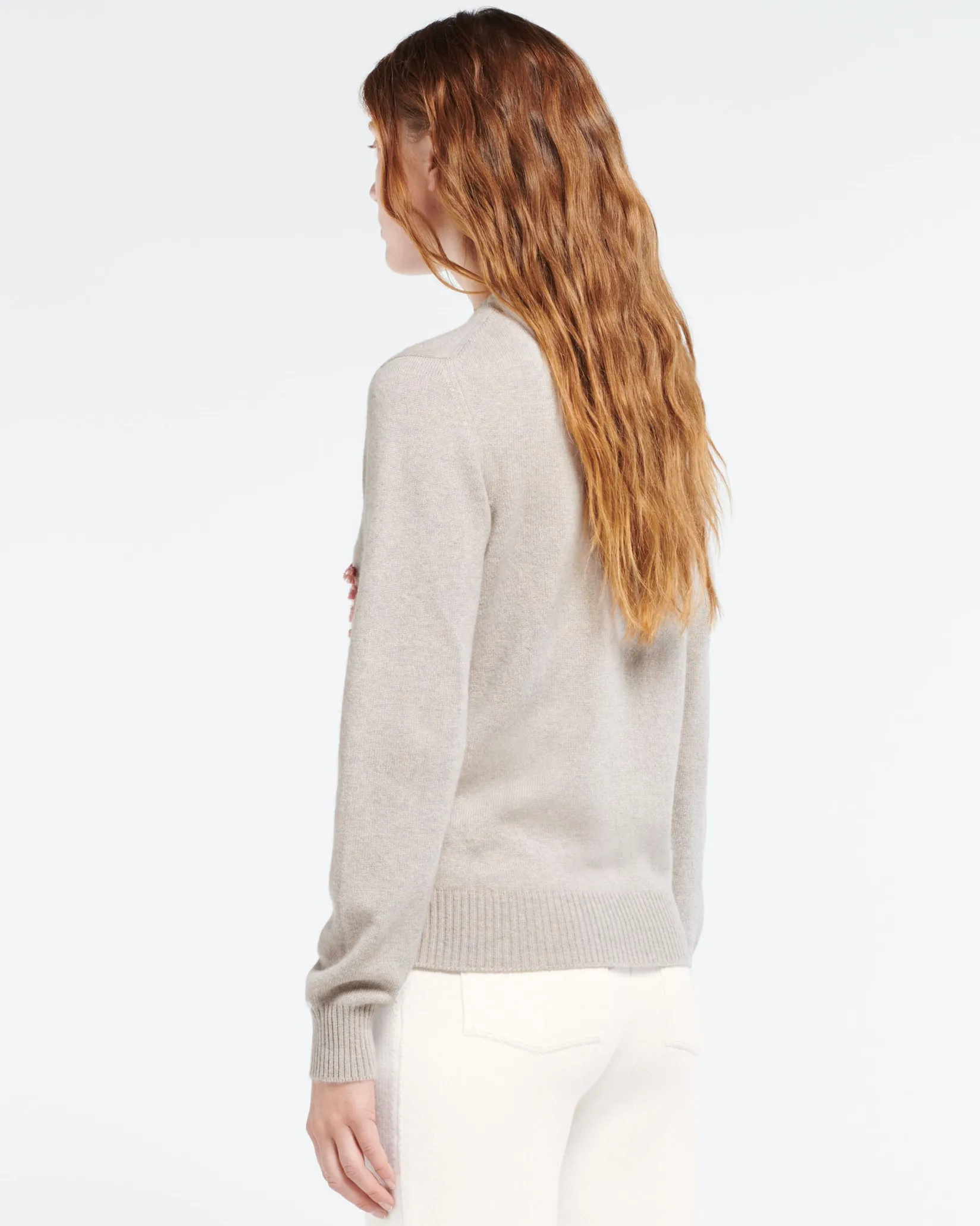 Women Barrie 3D cashmere logo round-neck jumper