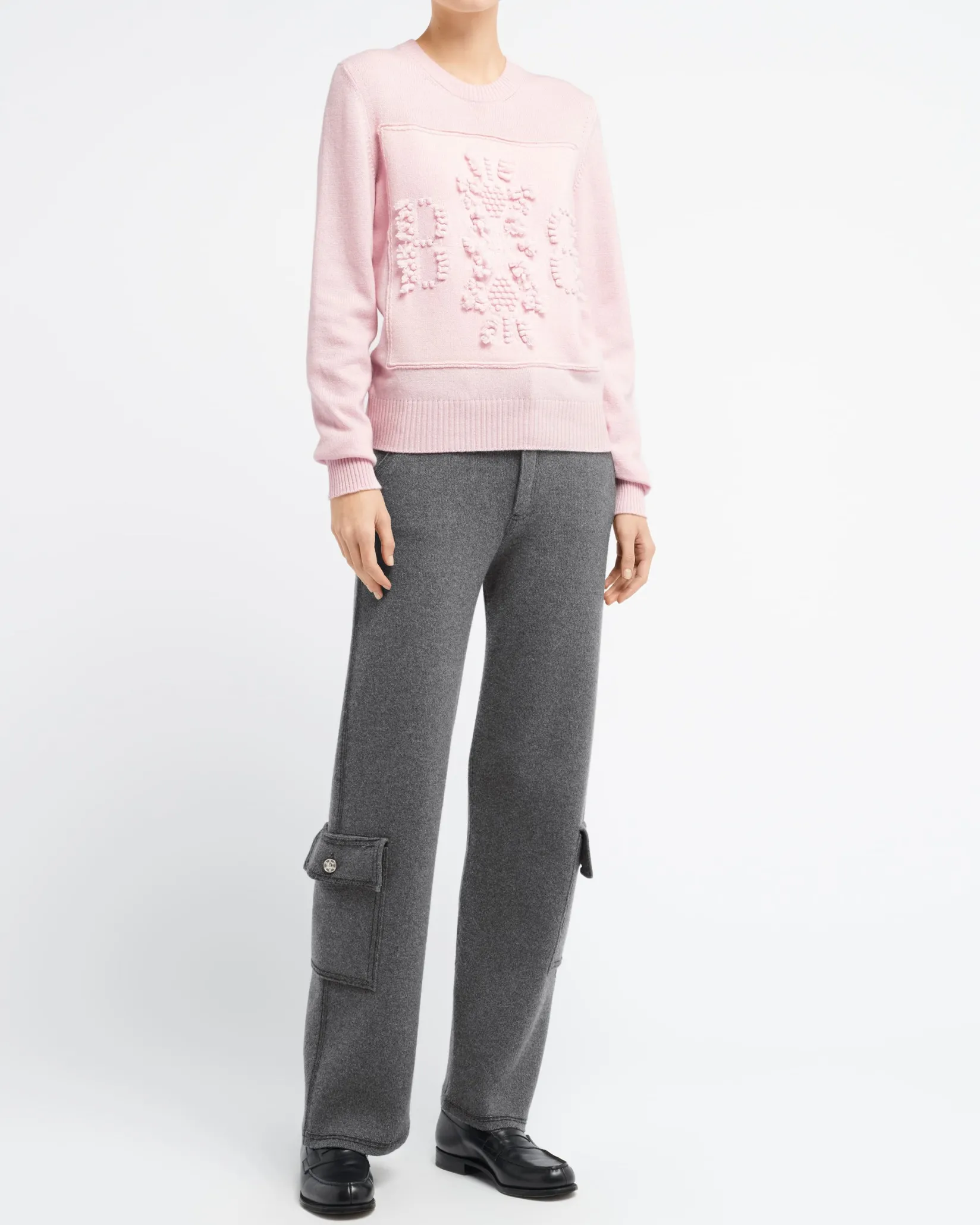 Women Barrie 3D cashmere logo round-neck jumper