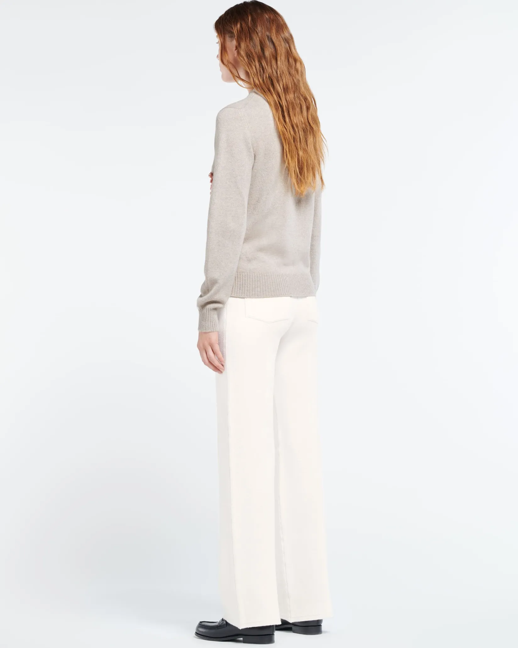 Women Barrie 3D cashmere logo round-neck jumper