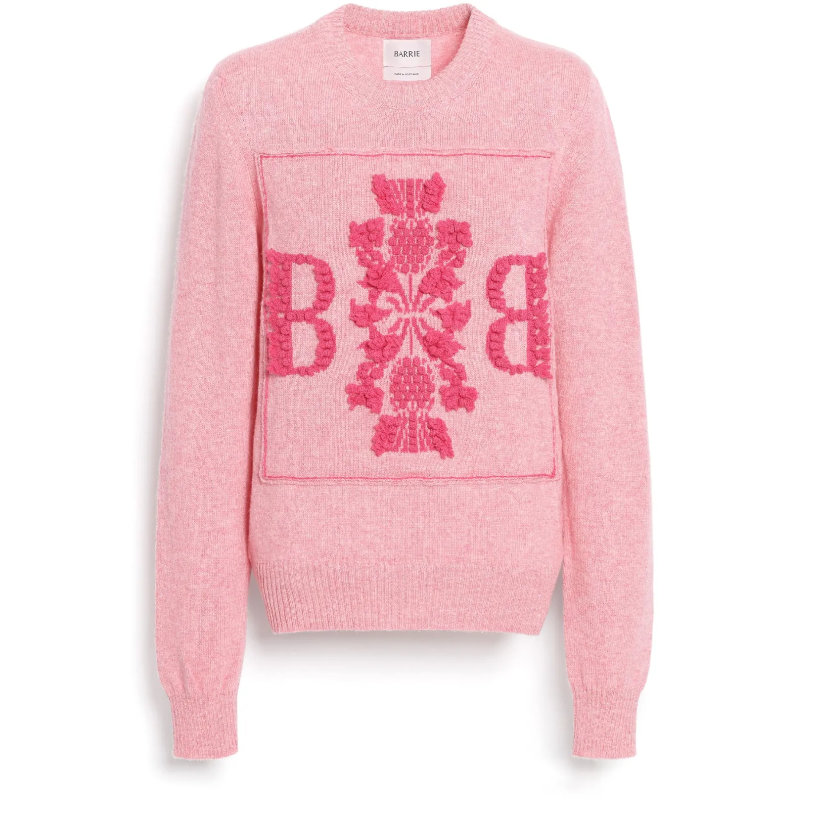 Women Barrie 3D logo round-neck jumper in mollted cashmere