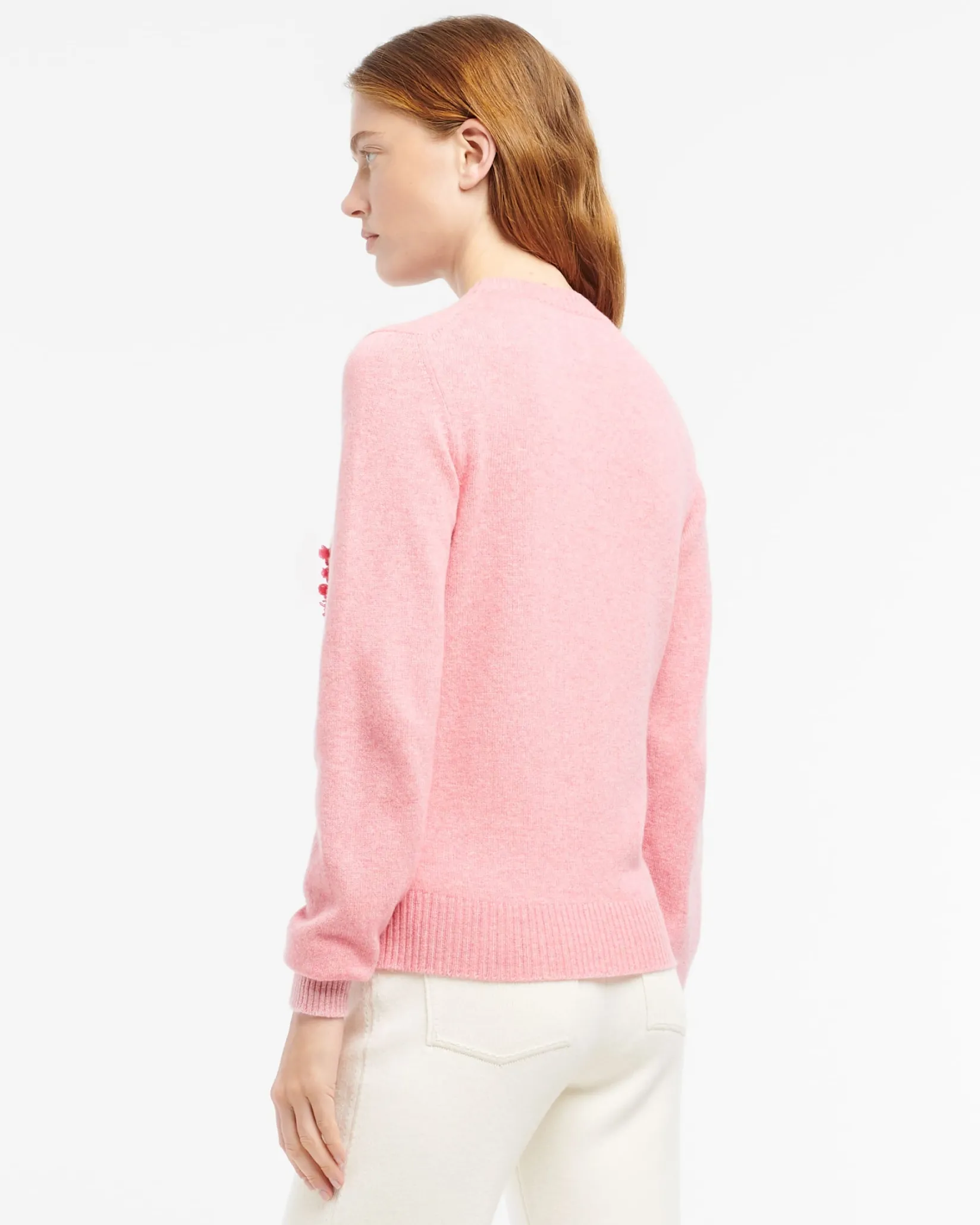 Women Barrie 3D logo round-neck jumper in mollted cashmere