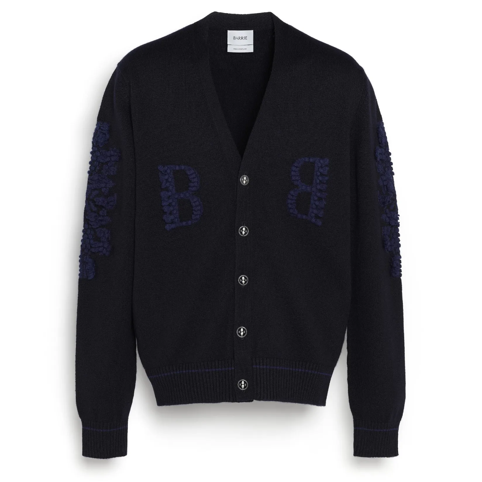 Barrie 3D logo V-neck cashmere cardigan