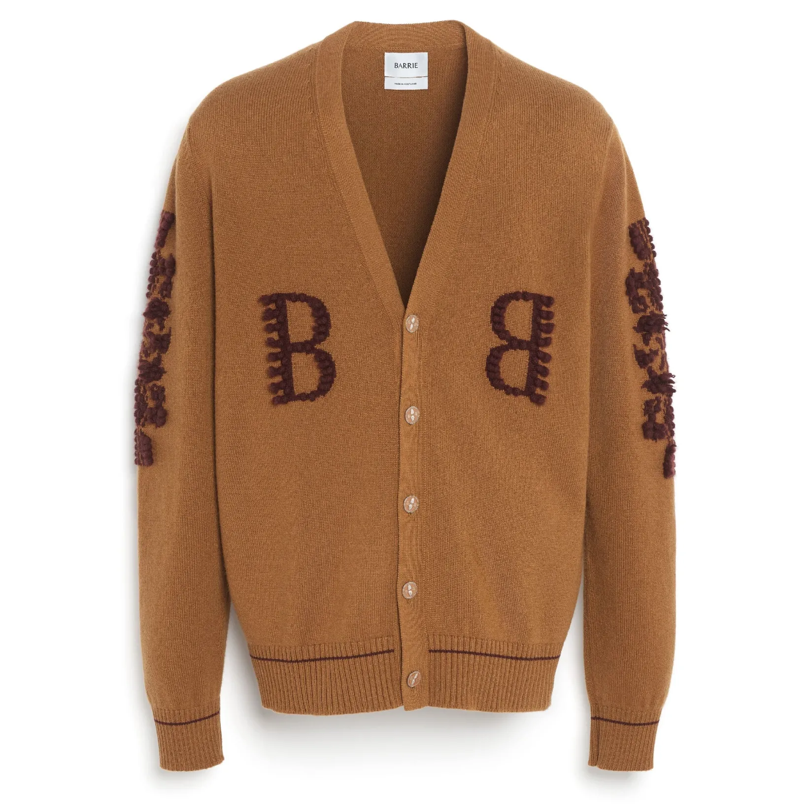 Barrie 3D logo V-neck cashmere cardigan