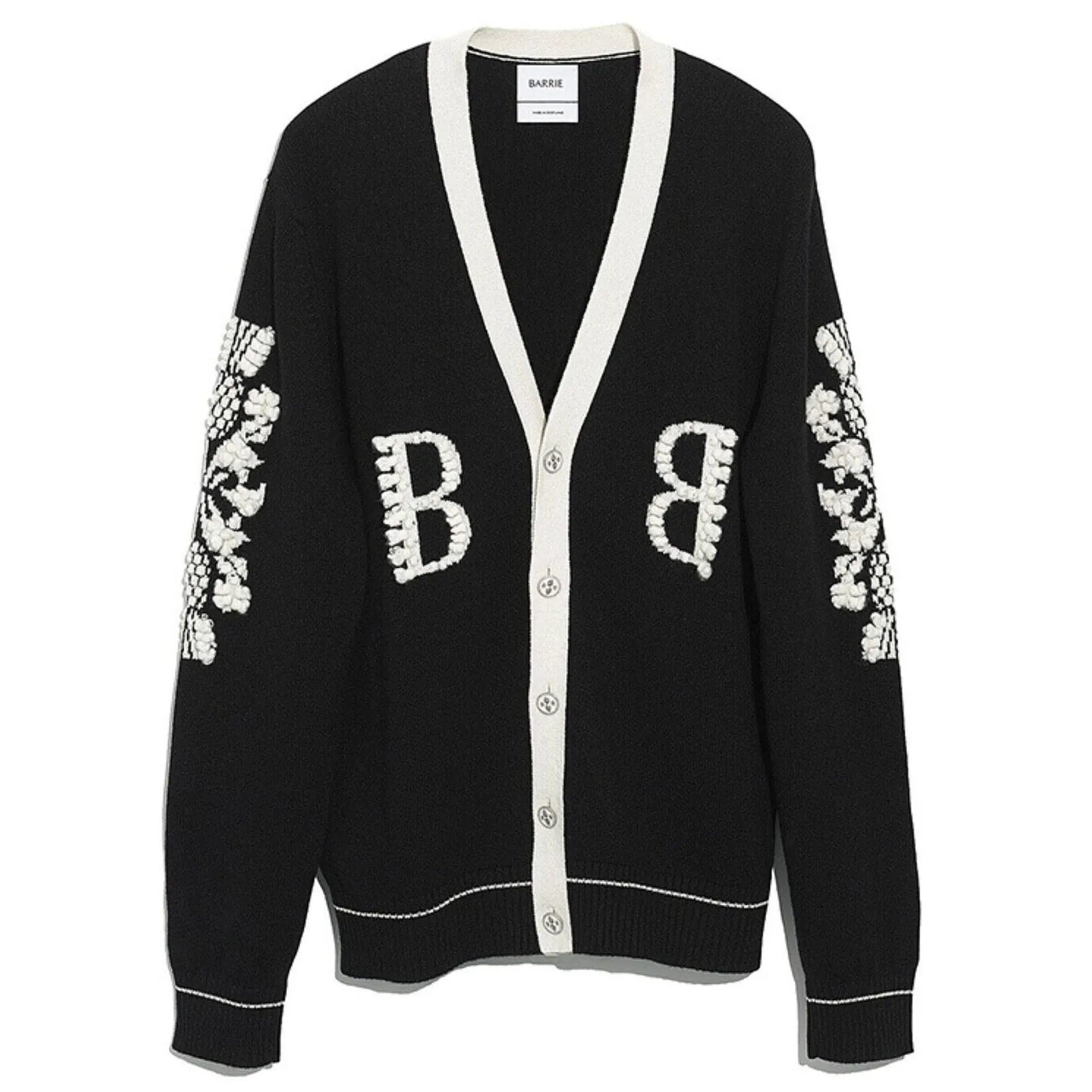 Barrie 3D logo V-neck cashmere cardigan