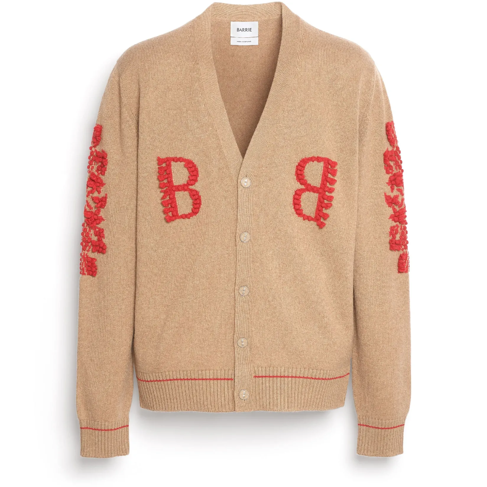 Barrie 3D logo V-neck cashmere cardigan