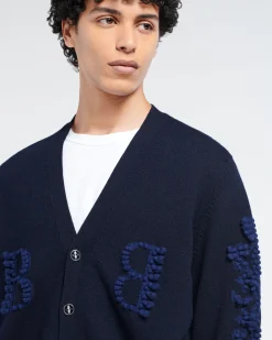 Barrie 3D logo V-neck cashmere cardigan