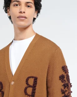 Barrie 3D logo V-neck cashmere cardigan