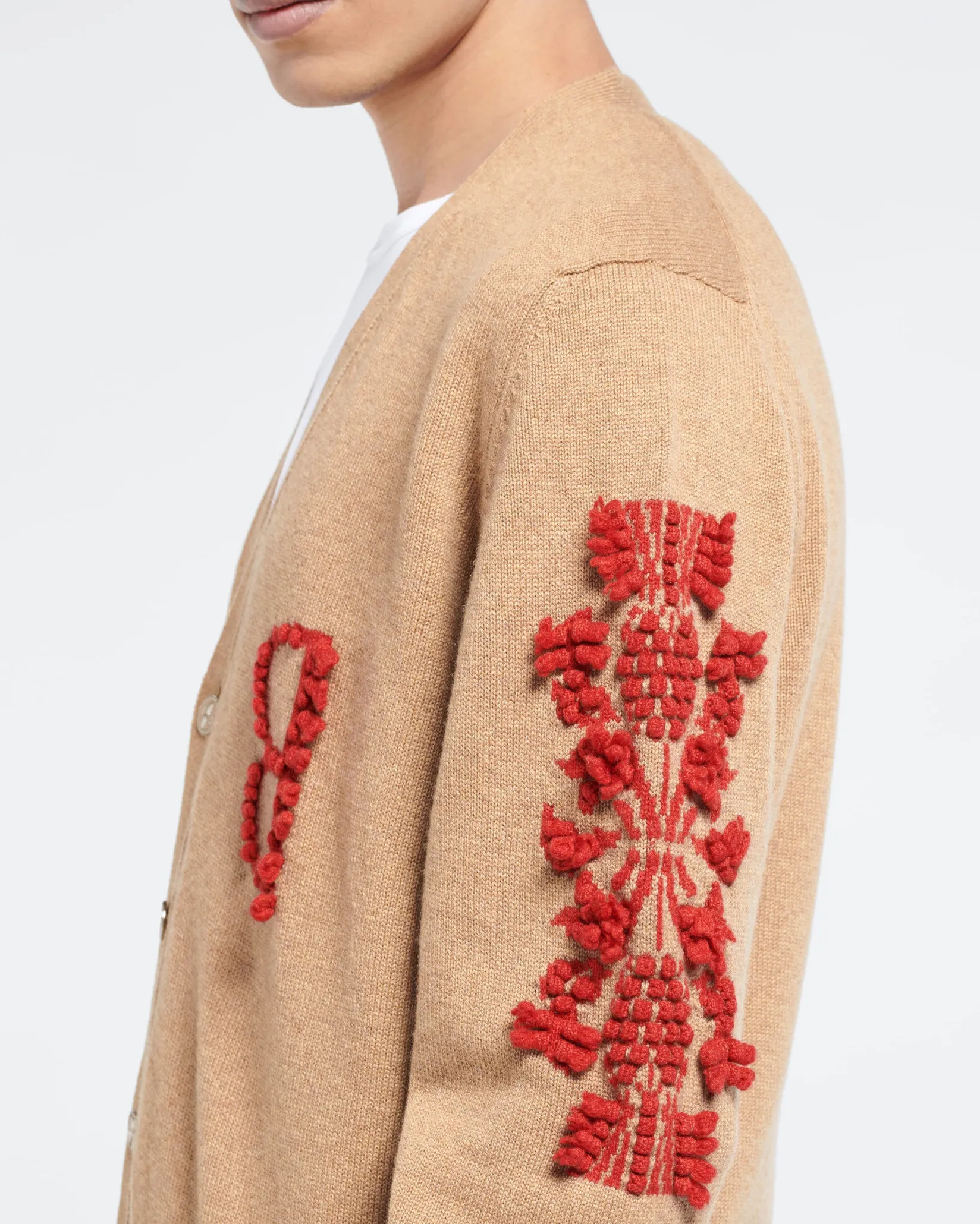 Barrie 3D logo V-neck cashmere cardigan