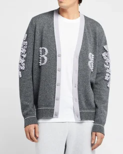 Barrie 3D logo V-neck cashmere cardigan