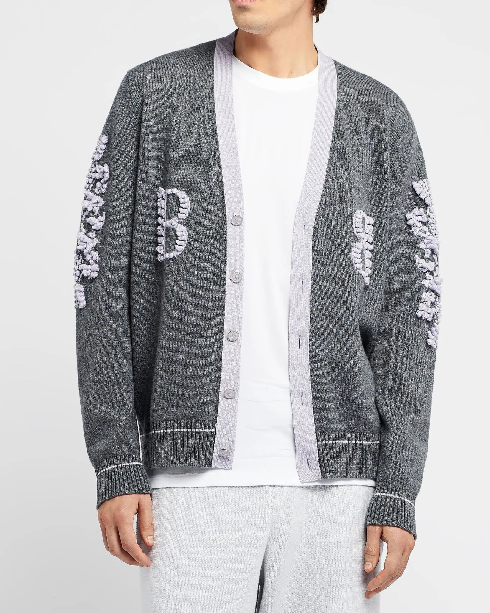 Barrie 3D logo V-neck cashmere cardigan