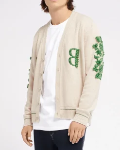 Barrie 3D logo V-neck cashmere cardigan