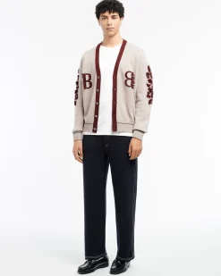 Barrie 3D logo V-neck cashmere cardigan