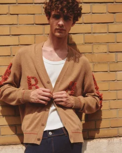 Barrie 3D logo V-neck cashmere cardigan