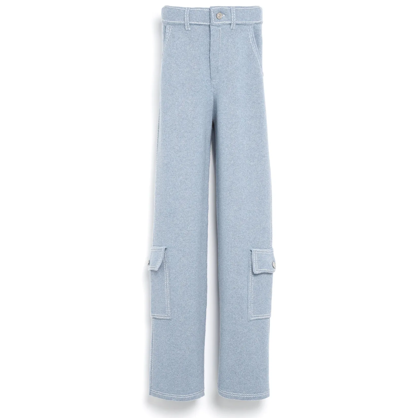 Women Barrie Denim cargo trousers in cashmere and cotton